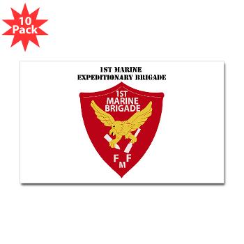 1MEB - M01 - 01 - 1st Marine Expeditionary Brigade with Text - Sticker (Rectangle 10 pk) - Click Image to Close